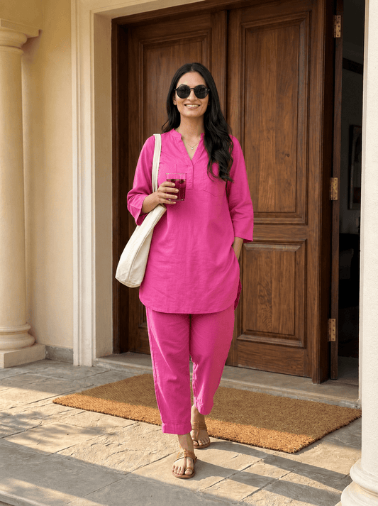 Aira Bougainvillea Cotton Poplin Co-ord Set