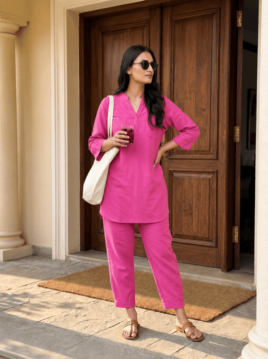 Aira Bougainvillea Cotton Poplin Co-ord Set