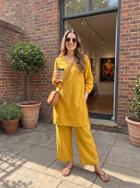 Aira Marigold Cotton Co-ord Set