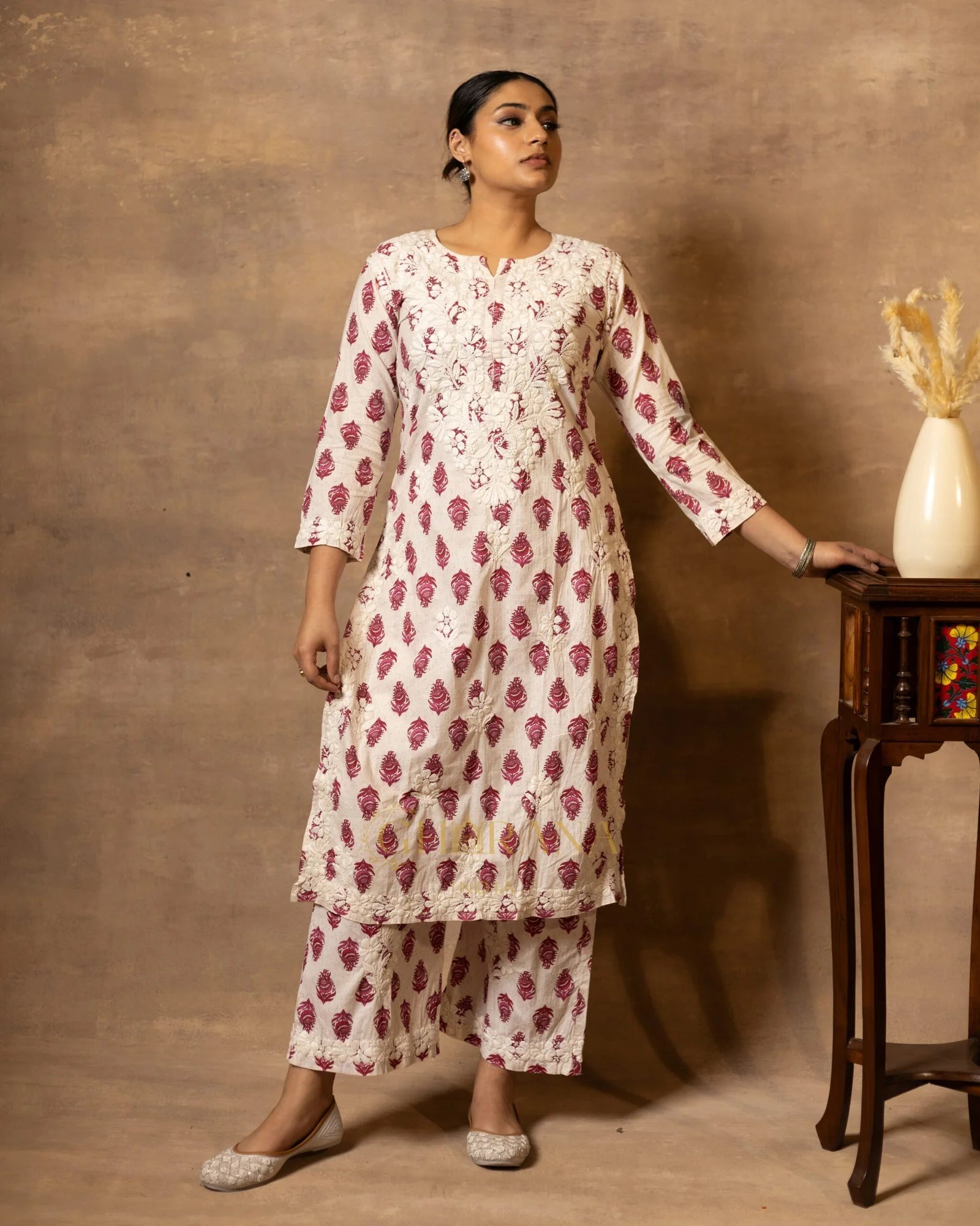 Cotton Coord Floral printed Kurta with Pallazo set Gharana