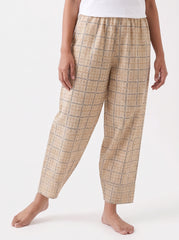 Aira Cobalt Blue Cotton Slub Co-ord Set with Checked Trousers