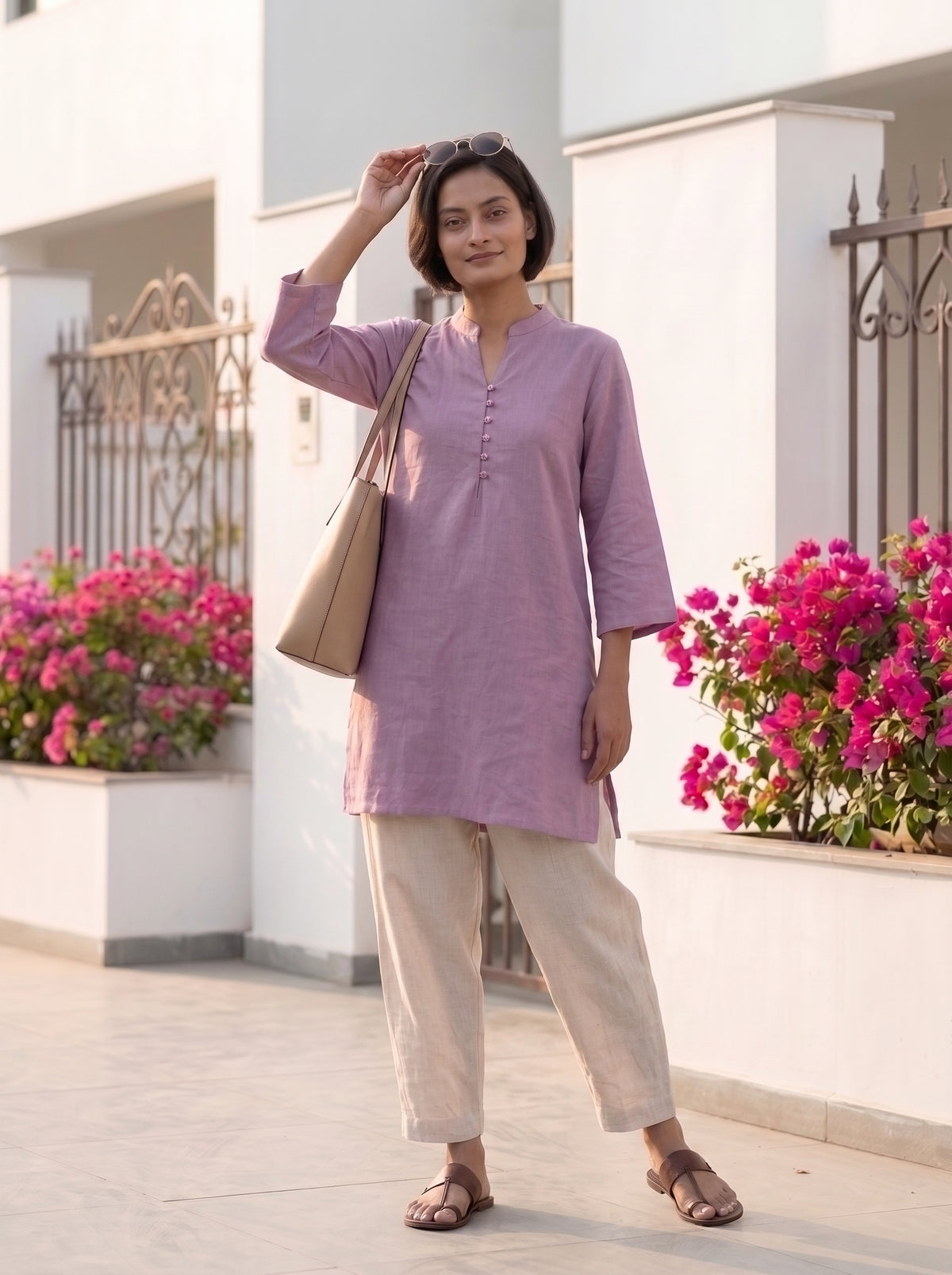 Aira Purple Coord Set with White Salwar