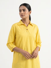 Aira Buttercup Cotton Poplin Co-ord Set with Striped Trousers