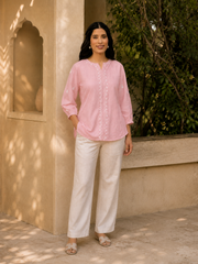 Saheba Chikankari Light Pink Top