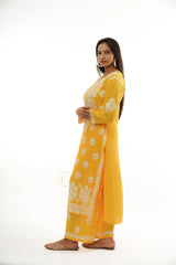 Premium Modal Chikankari with Heavy Embroidery 2 PC set with Palazzo Gharana