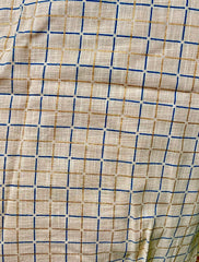 Aira Cobalt Blue Cotton Slub Kurta Set with Gold Checked Salwar