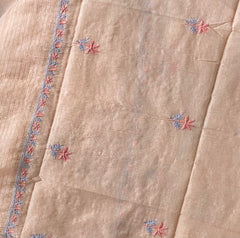 Premium Mul Chanderi 2 piece Chikankari Unstitched 2 piece Kurta and Dupatta set – dark beige