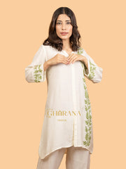 Sahiba Pure Muslin Short Chikankari Kurta Gharana