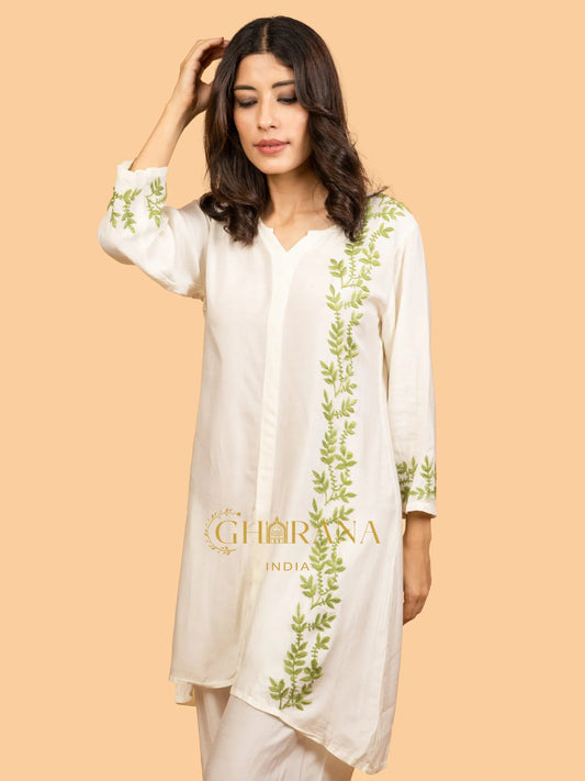 Sahiba Pure Muslin Short Chikankari Kurta Gharana