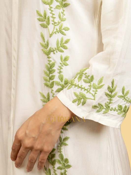 Sahiba Pure Muslin Short Chikankari Kurta Gharana