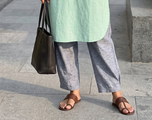Grey textured pants