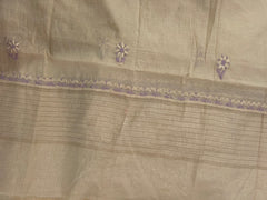 Premium Mulchanderi Chikankari Semi Stitched 2 piece Tunic and Dupatta set – Beige Gharana