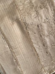 Pure Moonga Silk Saree in Mukaish work (With Blouse) Gharana