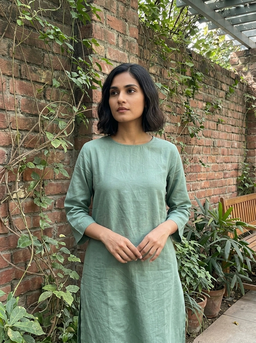 Premium Olive Mist Cotton Coord Set for Women