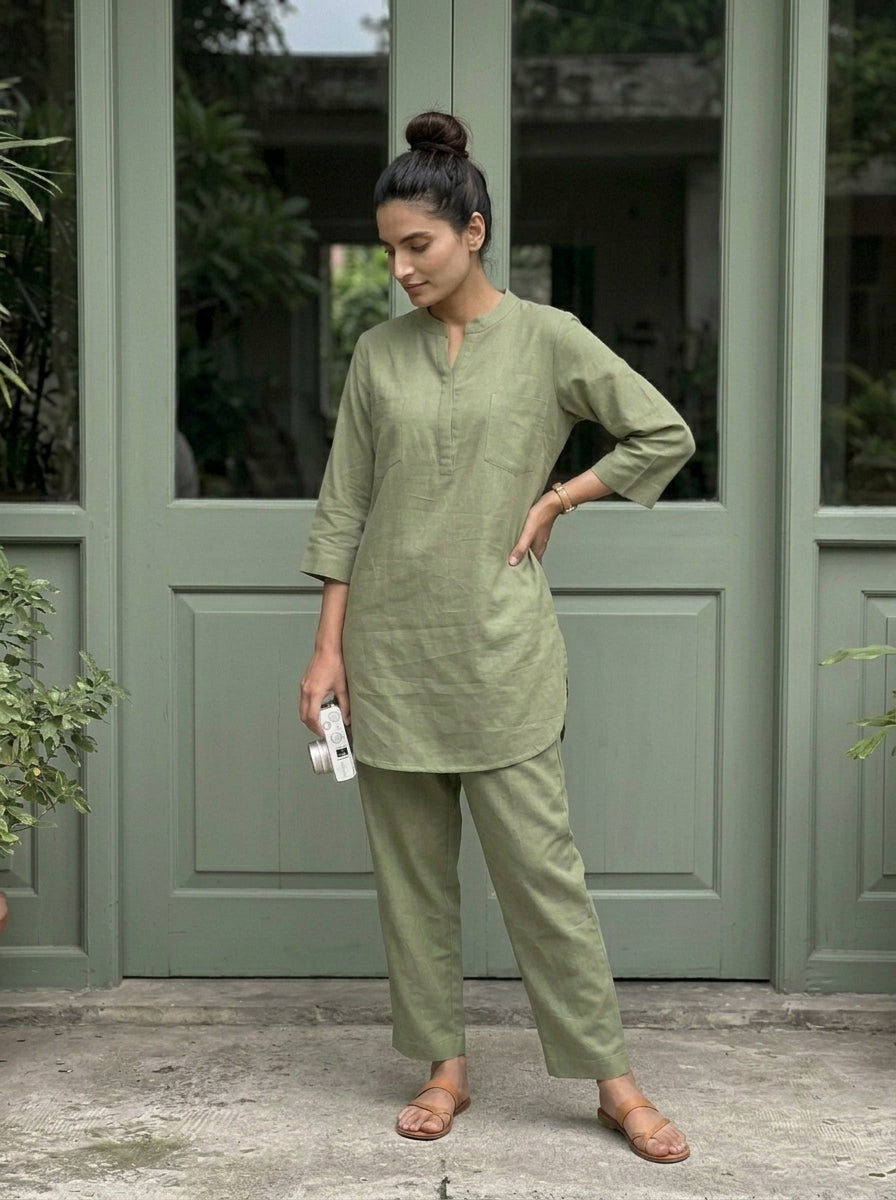 Premium Sage Green Cotton Coord Set