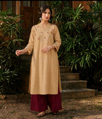 Heer Mul Cotton Beige chikankari Kurta Set