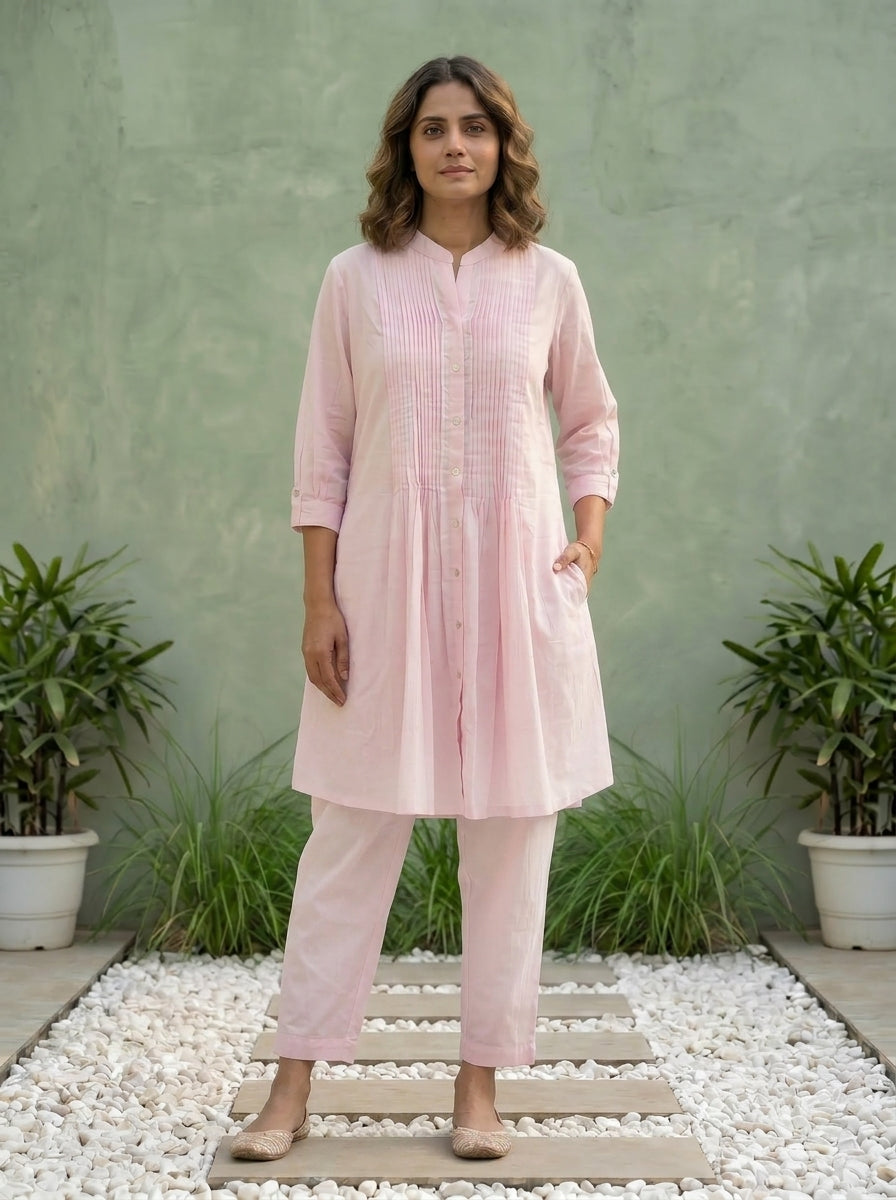 Aira Kurta Co-ord Set in Blush Pink