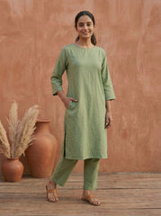 Olive Mist Cotton Coord Set for Women