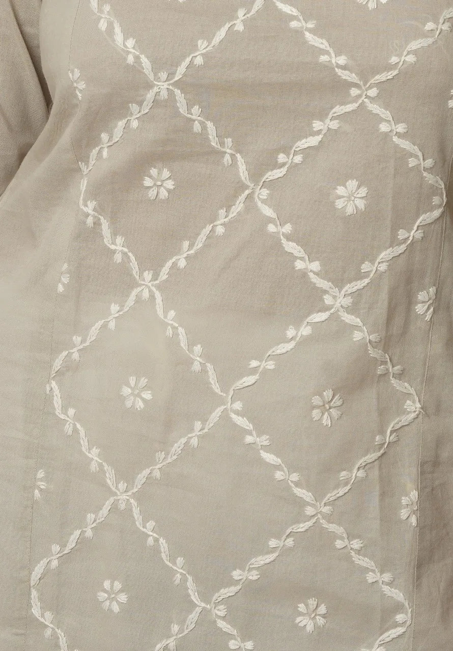 Kimaya Chikankari Mulmul Straight Kurta Gharana