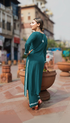 Heer Rayon 2 PC Teal chikankari kurta set Gharana