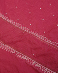 Premium Mulchanderi 3 PC Unstitched Kurta with Dupatta and Bottom Set in Pearl,Katdana Jaal work- Fuchisa Gharana