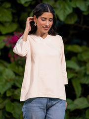 Sahiba Pure Cotton White Chikankari Short Top Gharana