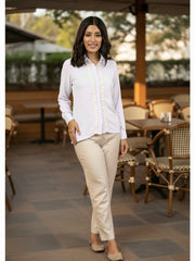 Sahiba Luxury Rayon White Chikankari Shirt Top Gharana