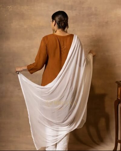 Chiffon Dupatta - White