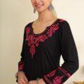 Black Lucknowi chikankari Kurta