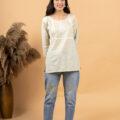 Cotton Light Green Chikankari Top