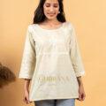 Cotton Light Green Chikankari Top