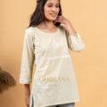Cotton Light Green Chikankari Top