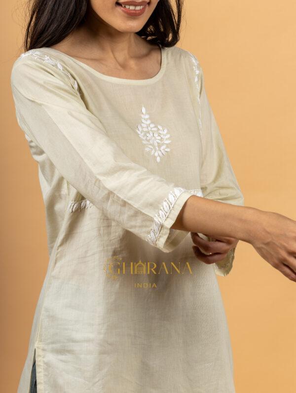 Cotton Light Green Chikankari Top