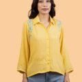 Cotton Lime Yellow Chikankari Top