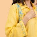 Cotton Lime Yellow Chikankari Top